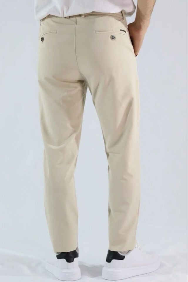 Likralı Slim Fit Erkek Kumaş Pantolon | VENTOV Bej - 33