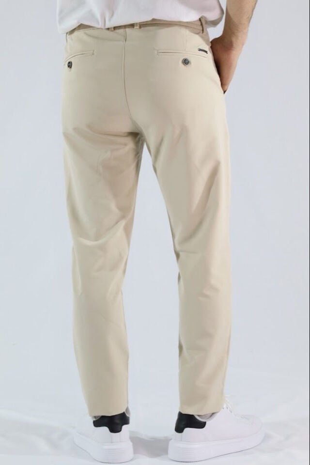 Likralı Slim Fit Erkek Kumaş Pantolon | VENTOV Bej - 34