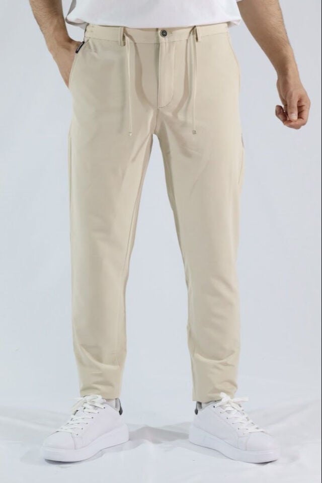 Likralı Slim Fit Erkek Kumaş Pantolon | VENTOV Bej - 38