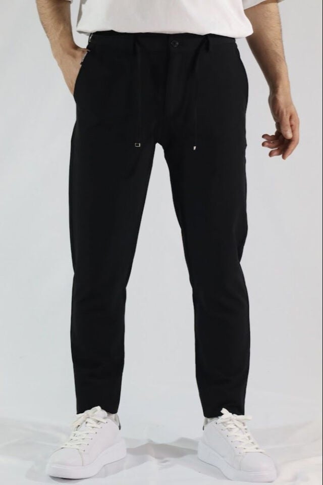 Likralı Slim Fit Erkek Kumaş Pantolon | VENTOV Siyah - 30