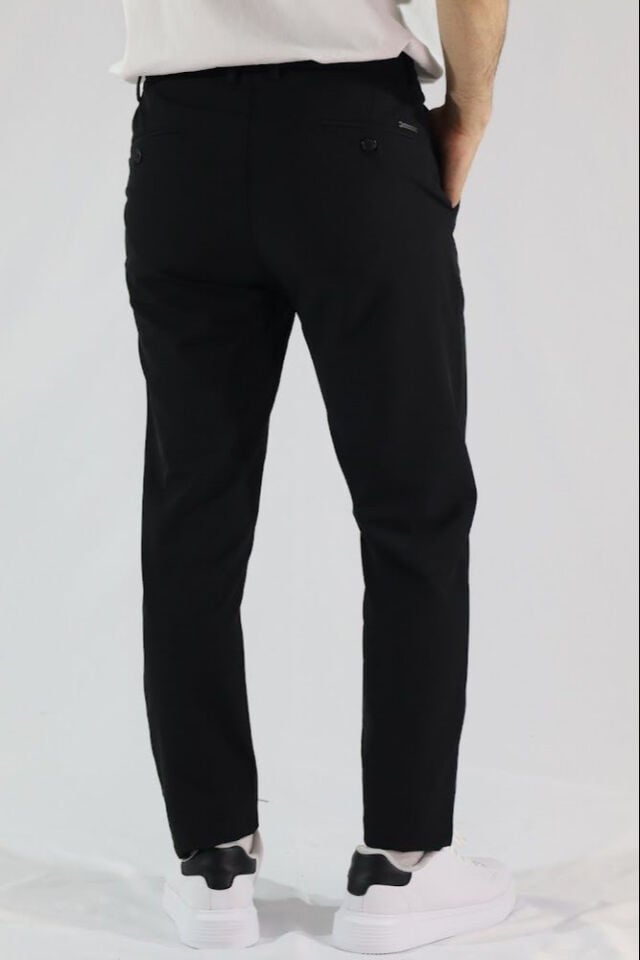 Likralı Slim Fit Erkek Kumaş Pantolon | VENTOV Siyah - 32