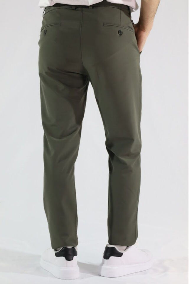 Likralı Slim Fit Erkek Kumaş Pantolon | VENTOV Haki - 36