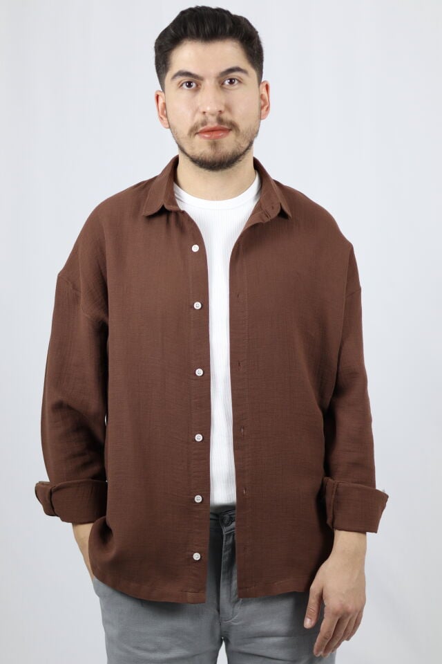 Keten Dokulu Relaxed Fit Erkek Gömlek | VENTOV