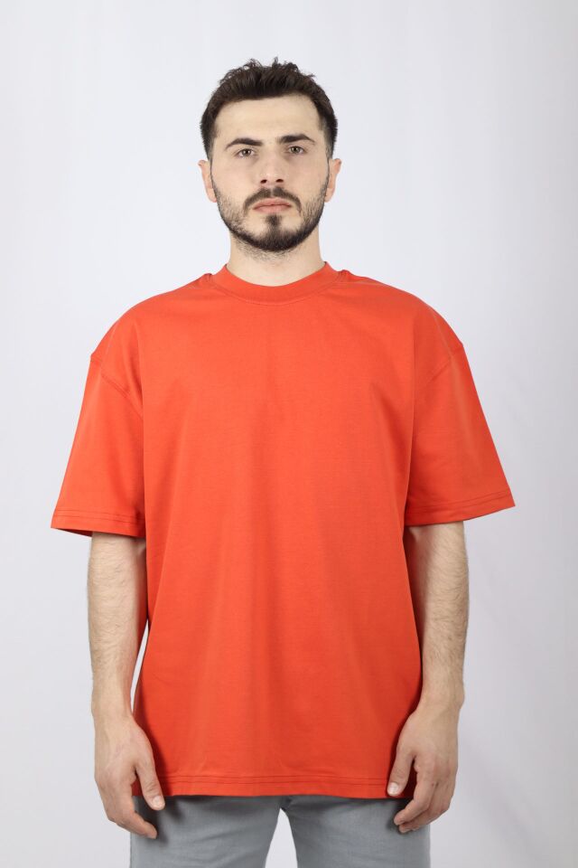 %100 Pamuk Premium Oversize Bisiklet Yaka Erkek Tişört | VENTOV