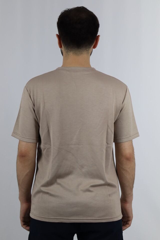 Regular Fit Bisiklet Yaka Erkek Tişört | VENTOV Krem - M