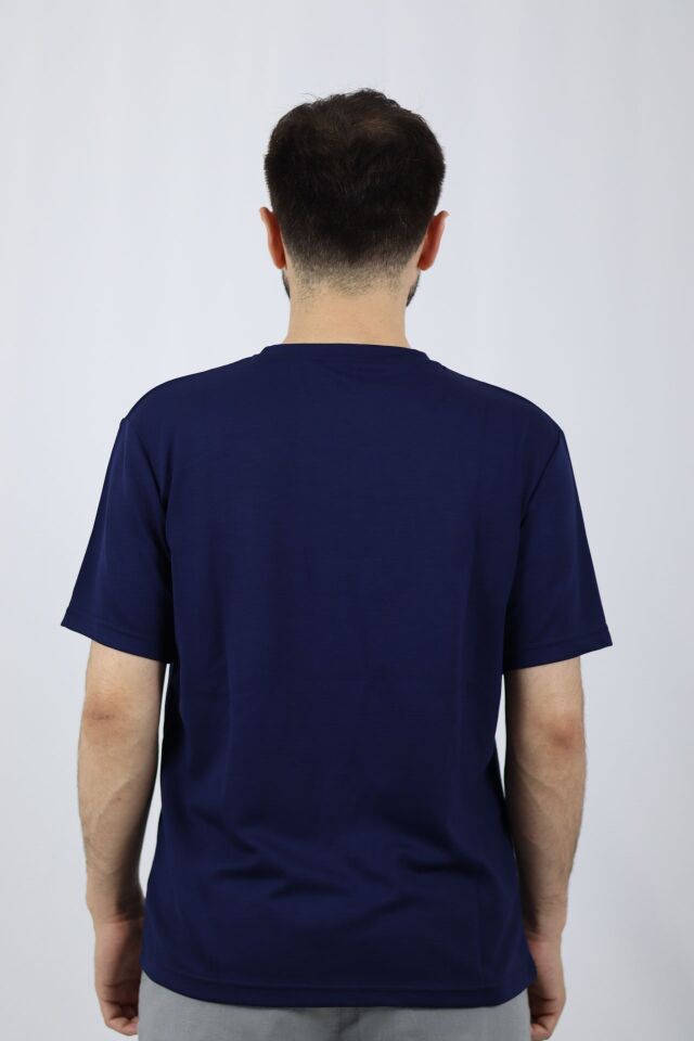 Regular Fit Bisiklet Yaka Erkek Tişört | VENTOV Lacivert - L