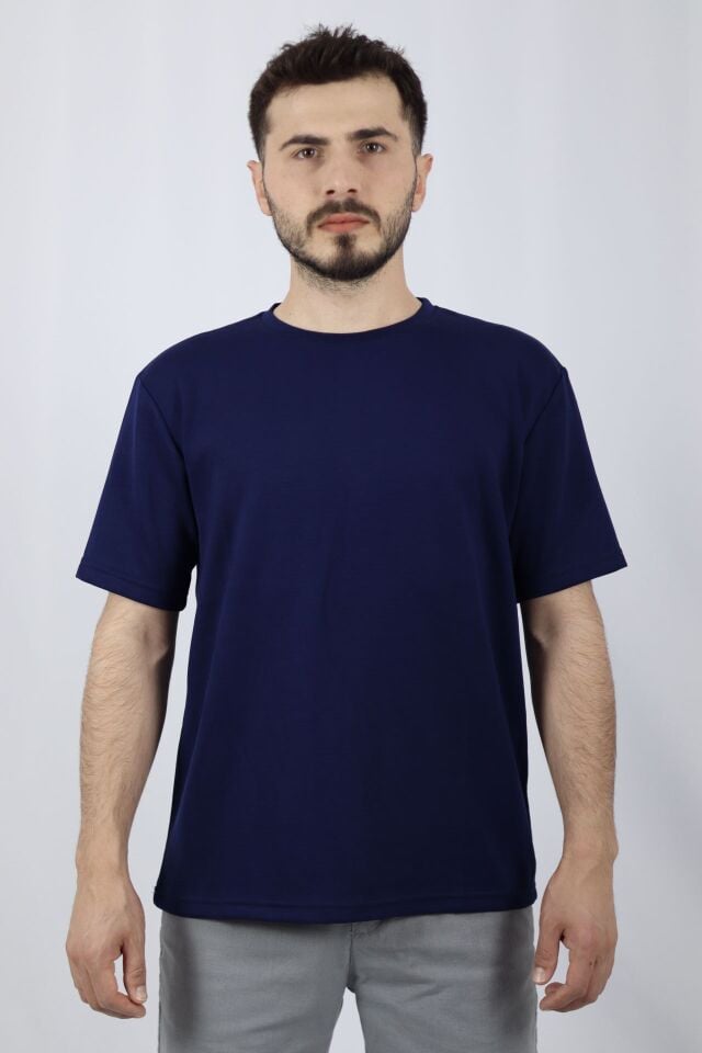 Regular Fit Bisiklet Yaka Erkek Tişört | VENTOV Lacivert - XL